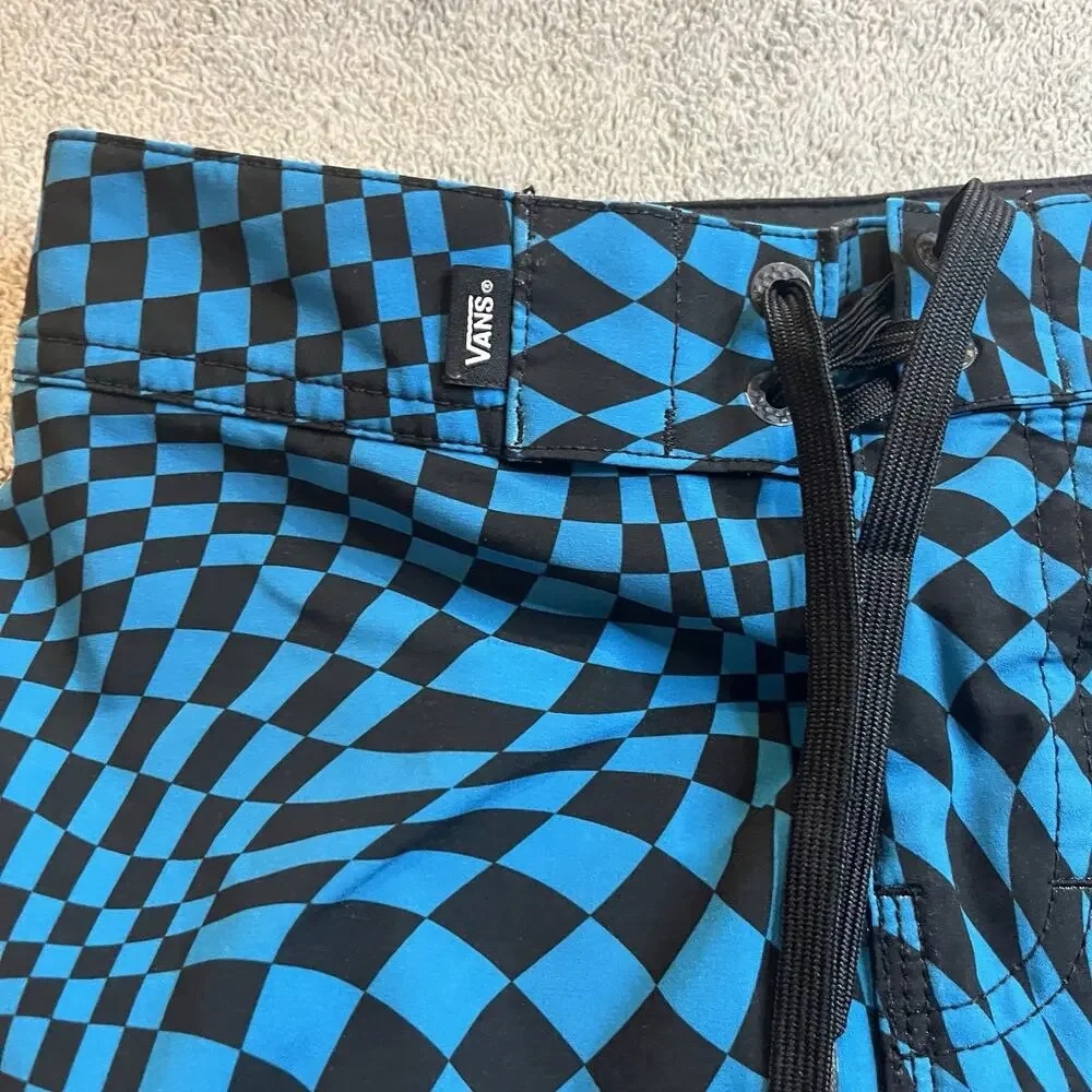 Vans Boys Size 26 Warped Checkerboard Boardshorts Big Kids Youth 12 Swim Trunks